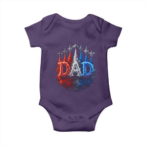 Patriotic Dad Jet Fighter American Flag 4th of July Baby Onesie TS11 Purple Print Your Wear