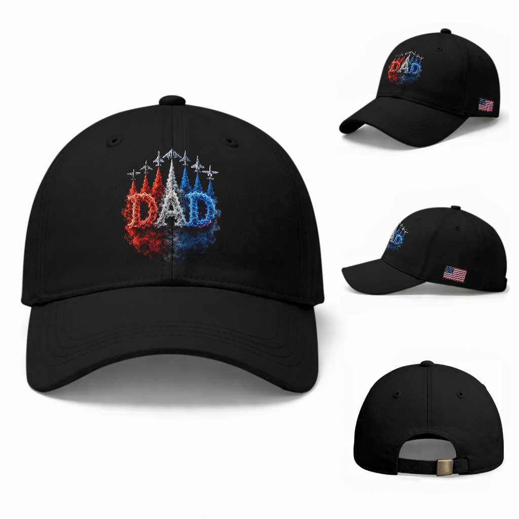 Patriotic Dad Jet Fighter American Flag 4th of July Baseball Cap TS11 Baseball Cap Universal Fit Black Print Your Wear