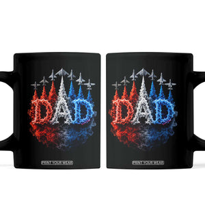 Patriotic Dad Jet Fighter American Flag 4th of July Coffee Mug TS11 Black Print Your Wear