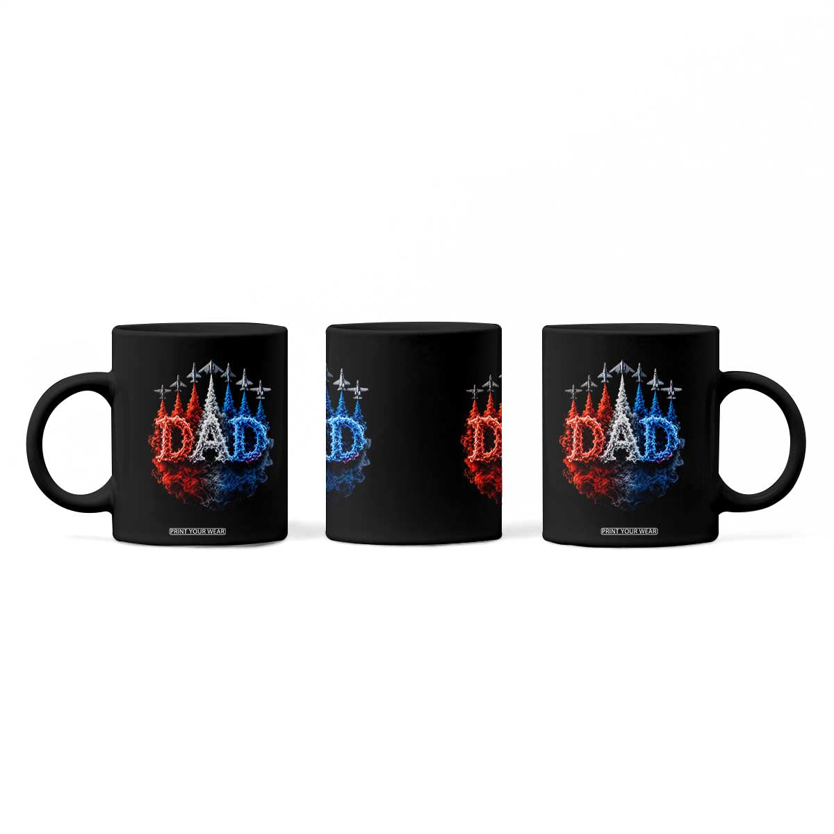 Patriotic Dad Jet Fighter American Flag 4th of July Coffee Mug TS11 Print Your Wear