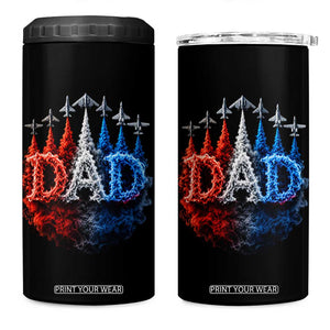 Patriotic Dad Jet Fighter American Flag 4th of July 4 in 1 Can Cooler Tumbler TS11 One Size: 16 oz Black Print Your Wear