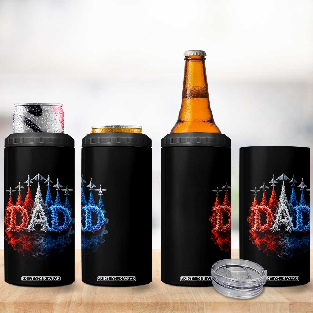 Patriotic Dad Jet Fighter American Flag 4th of July 4 in 1 Can Cooler Tumbler TS11 Print Your Wear