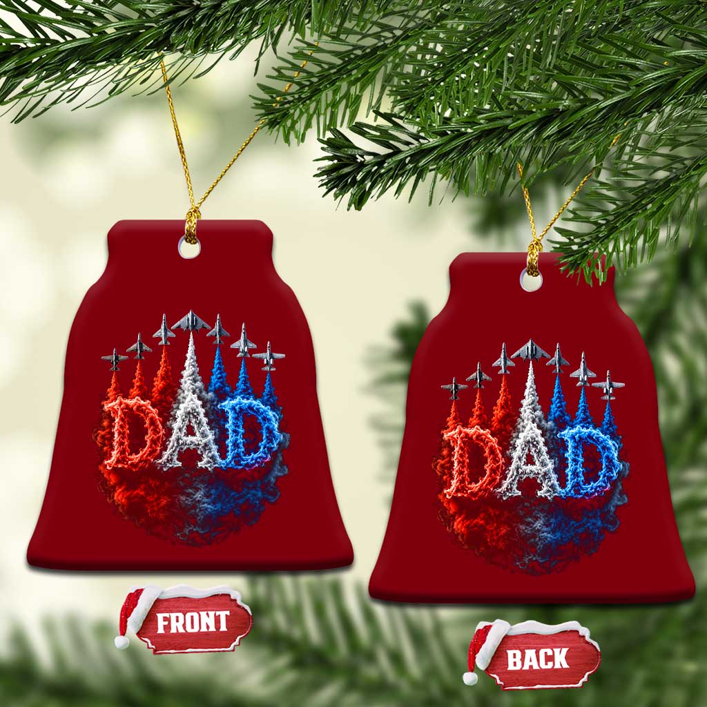 Patriotic Dad Jet Fighter American Flag 4th of July Ceramic Ornament TS11 Print Your Wear