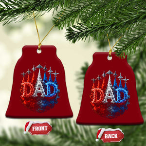 Patriotic Dad Jet Fighter American Flag 4th of July Ceramic Ornament TS11 Print Your Wear