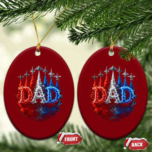 Patriotic Dad Jet Fighter American Flag 4th of July Ceramic Ornament TS11 Print Your Wear