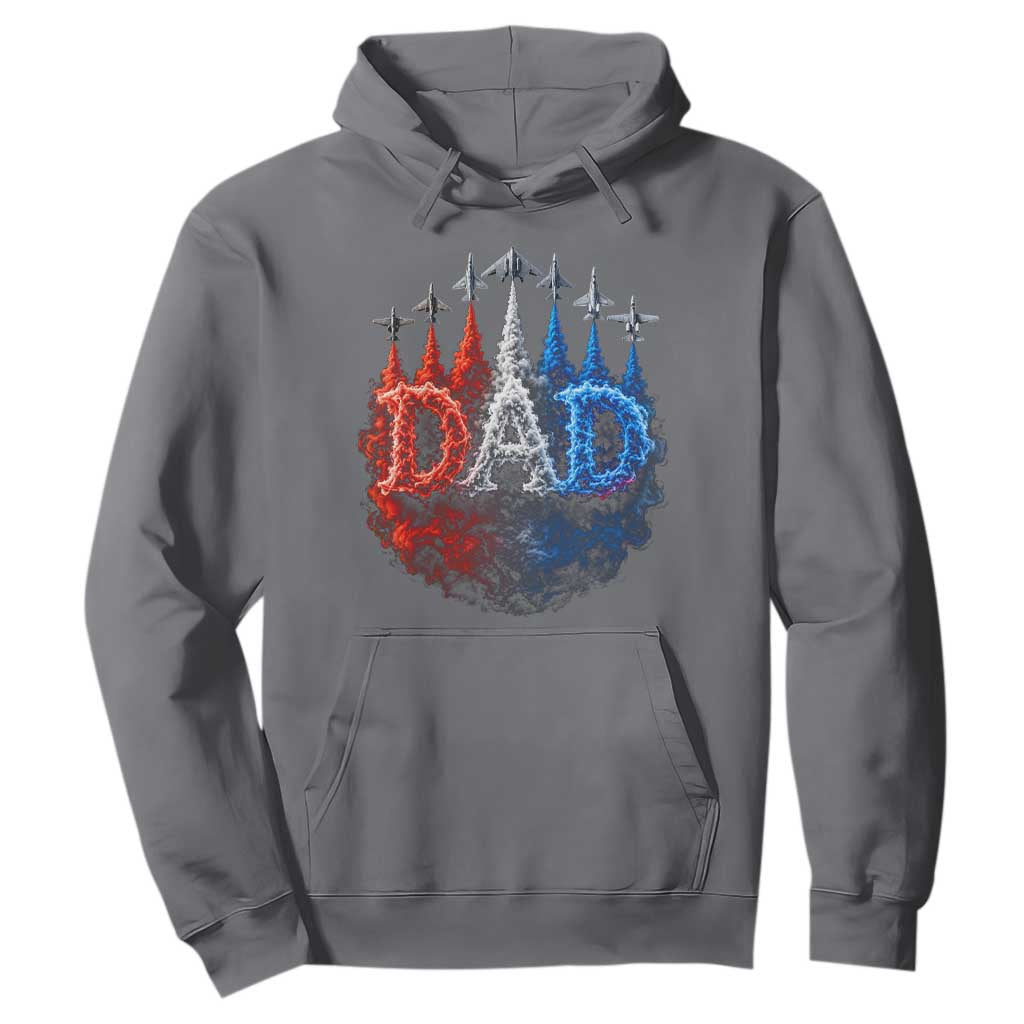 Patriotic Dad Jet Fighter American Flag 4th of July Hoodie TS11 Charcoal Print Your Wear
