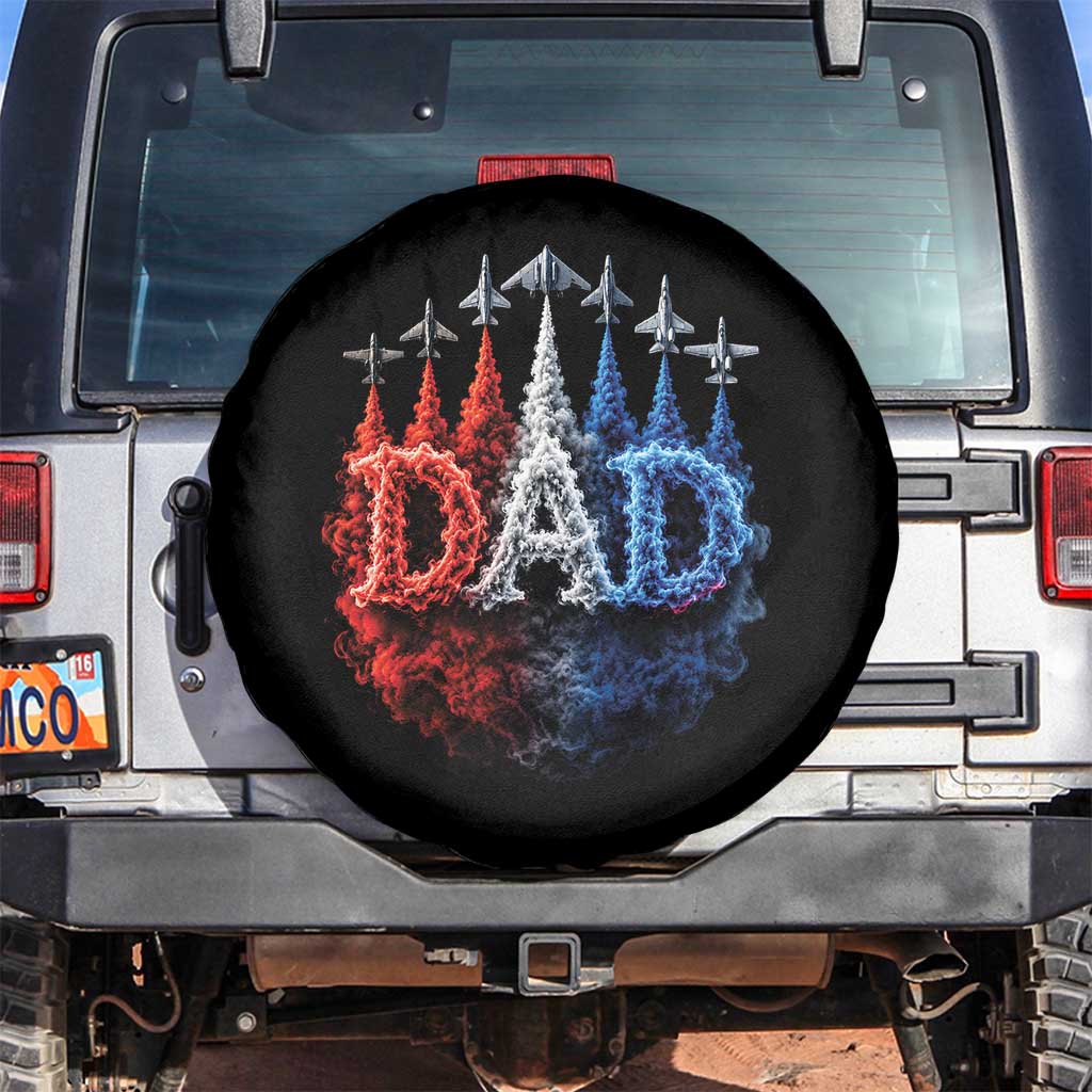 Patriotic Dad Jet Fighter American Flag 4th of July Spare Tire Cover TS11 No hole Black Print Your Wear