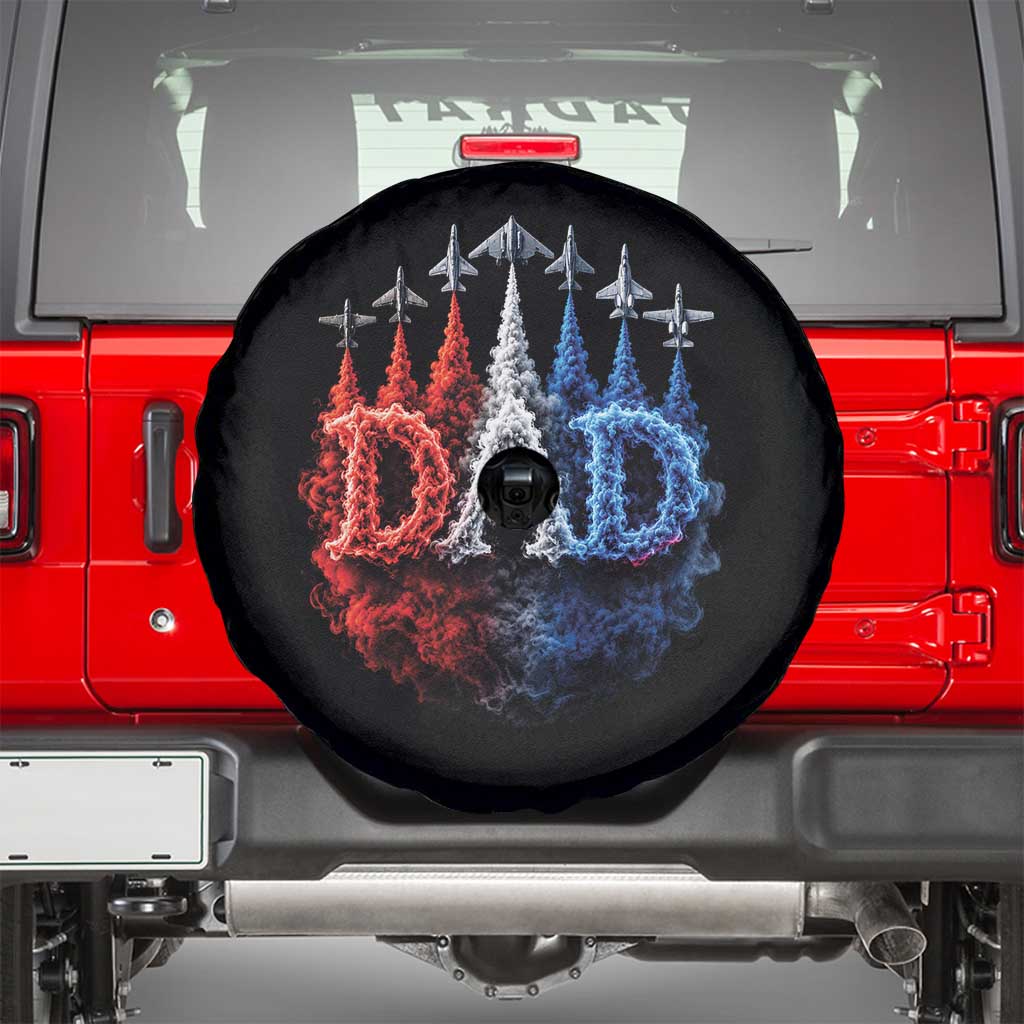 Patriotic Dad Jet Fighter American Flag 4th of July Spare Tire Cover TS11 Black Print Your Wear