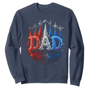 Patriotic Dad Jet Fighter American Flag 4th of July Sweatshirt TS11 Navy Print Your Wear