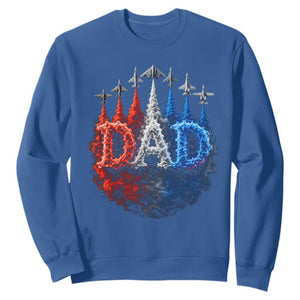 Patriotic Dad Jet Fighter American Flag 4th of July Sweatshirt TS11 Royal Blue Print Your Wear
