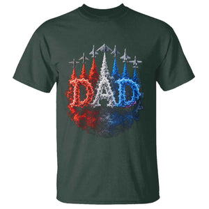Patriotic Dad Jet Fighter American Flag 4th of July T Shirt TS11 Dark Forest Green Print Your Wear