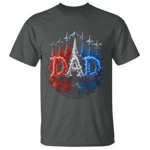 Patriotic Dad Jet Fighter American Flag 4th of July T Shirt TS11 Dark Heather Print Your Wear