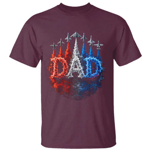 Patriotic Dad Jet Fighter American Flag 4th of July T Shirt TS11 Maroon Print Your Wear