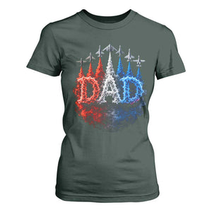 Patriotic Dad Jet Fighter American Flag 4th of July T Shirt For Women TS11 Dark Forest Green Print Your Wear