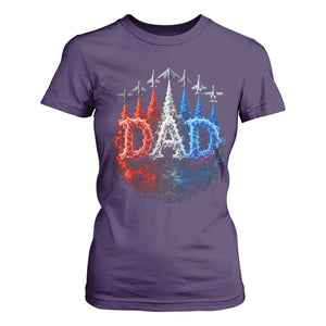 Patriotic Dad Jet Fighter American Flag 4th of July T Shirt For Women TS11 Purple Print Your Wear