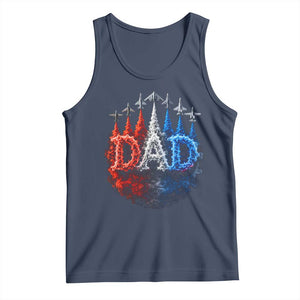 Patriotic Dad Jet Fighter American Flag 4th of July Tank Top TS11 Navy Print Your Wear
