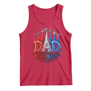 Patriotic Dad Jet Fighter American Flag 4th of July Tank Top TS11 Red Print Your Wear