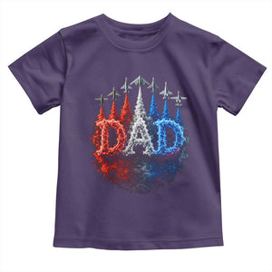 Patriotic Dad Jet Fighter American Flag 4th of July Toddler T Shirt TS11 Purple Print Your Wear