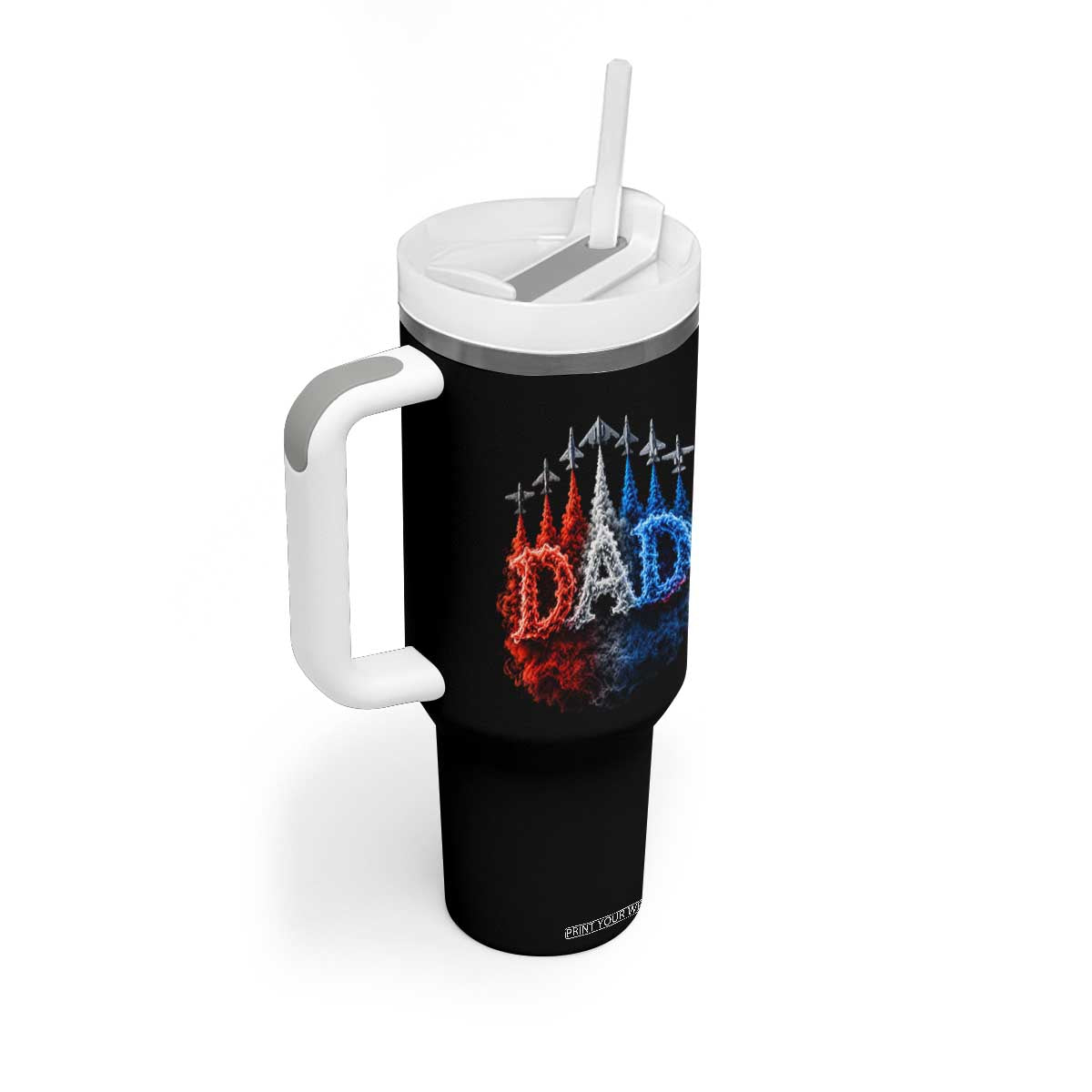 Patriotic Dad Jet Fighter American Flag 4th of July Tumbler With Handle TS11 Print Your Wear