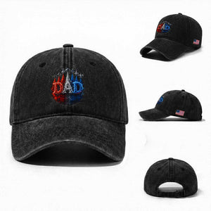 Patriotic Dad Jet Fighter American Flag 4th of July Washed Cotton Baseball Cap TS11 Washed Cap Universal Fit Black Print Your Wear