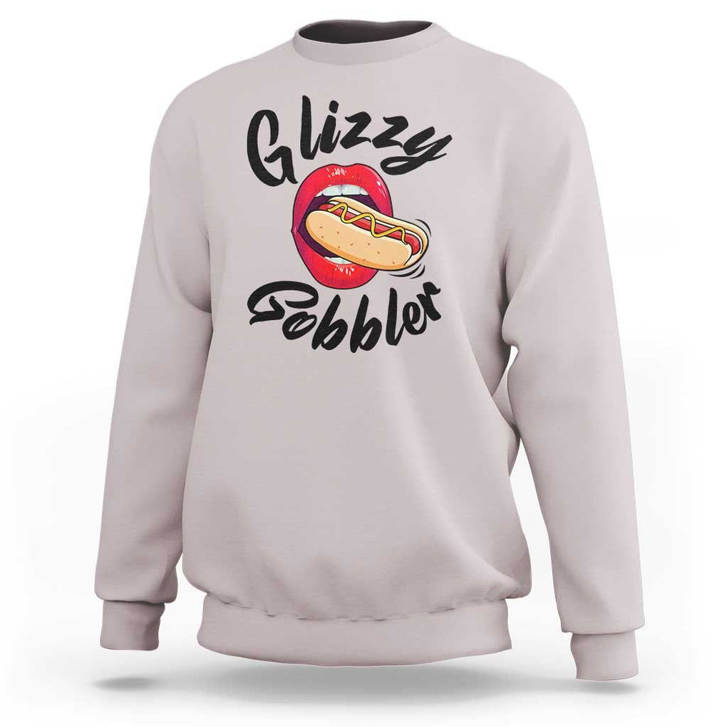 Funny Hot Dog Sweatshirt Glizzy Gobbler Wiener Lover TS11 Ice Gray Print Your Wear