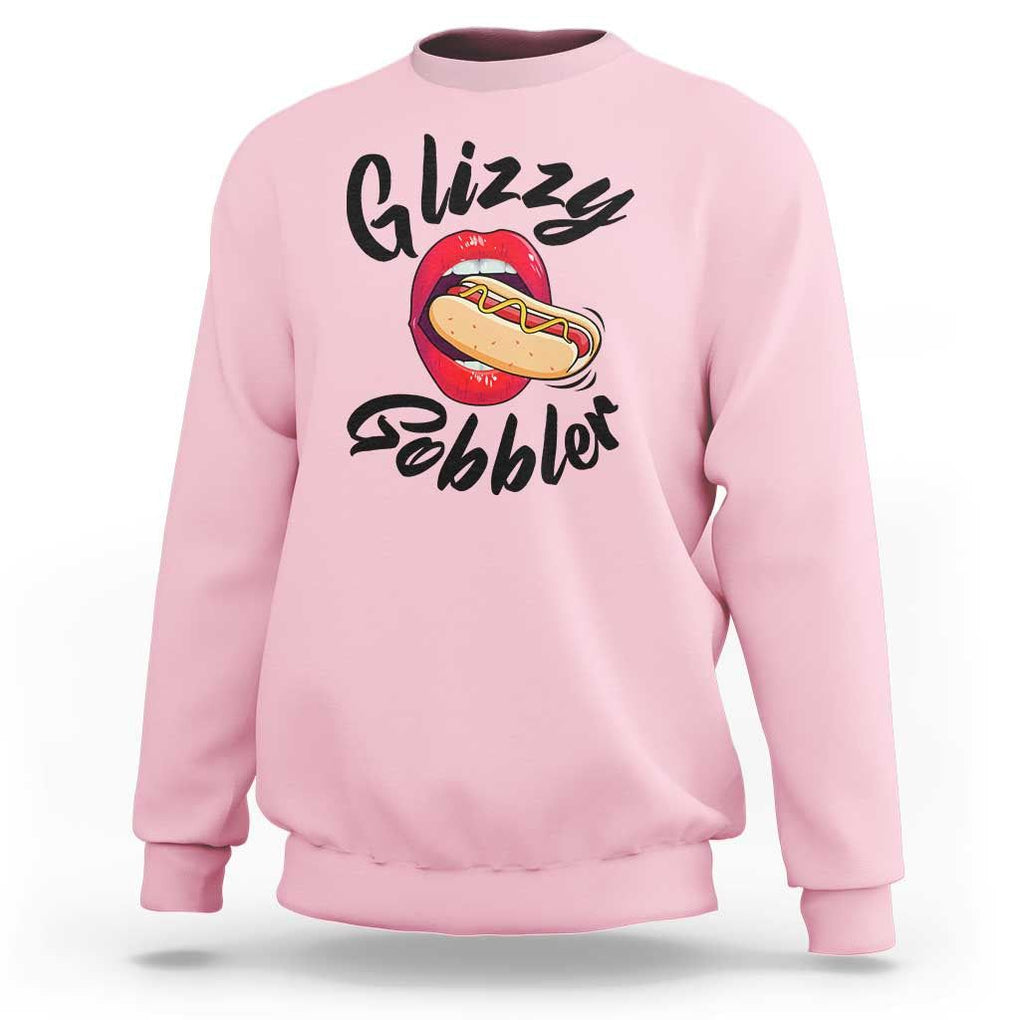 Funny Hot Dog Sweatshirt Glizzy Gobbler Wiener Lover TS11 Light Pink Print Your Wear