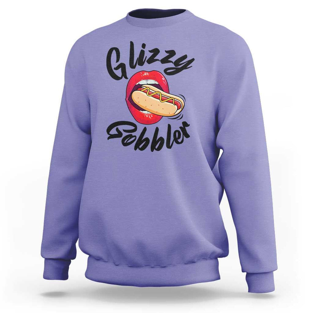 Funny Hot Dog Sweatshirt Glizzy Gobbler Wiener Lover TS11 Violet Print Your Wear