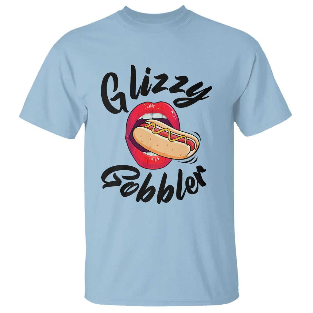 Funny Hot Dog T Shirt Glizzy Gobbler Wiener Lover TS11 Light Blue Print Your Wear