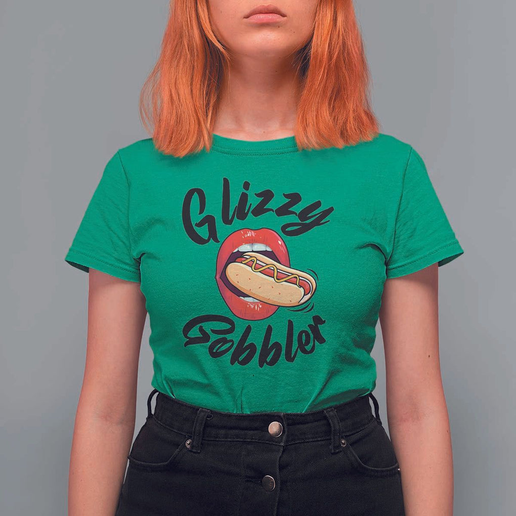 Funny Hot Dog T Shirt For Women Glizzy Gobbler Wiener Lover TS11 Irish Green Print Your Wear