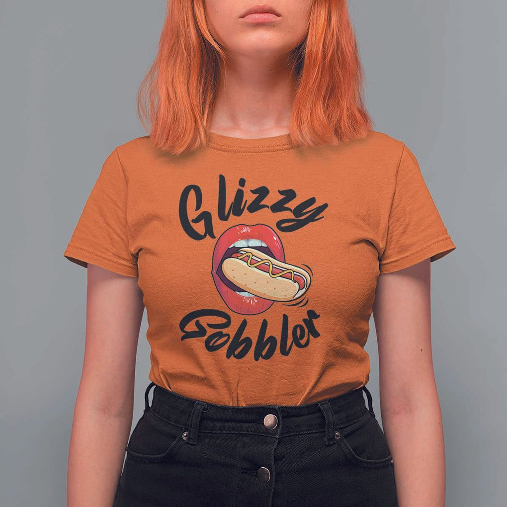 Funny Hot Dog T Shirt For Women Glizzy Gobbler Wiener Lover TS11 Orange Print Your Wear