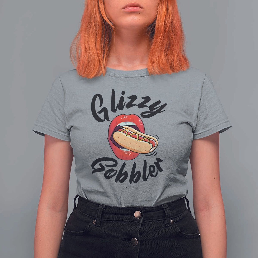 Funny Hot Dog T Shirt For Women Glizzy Gobbler Wiener Lover TS11 Sport Gray Print Your Wear