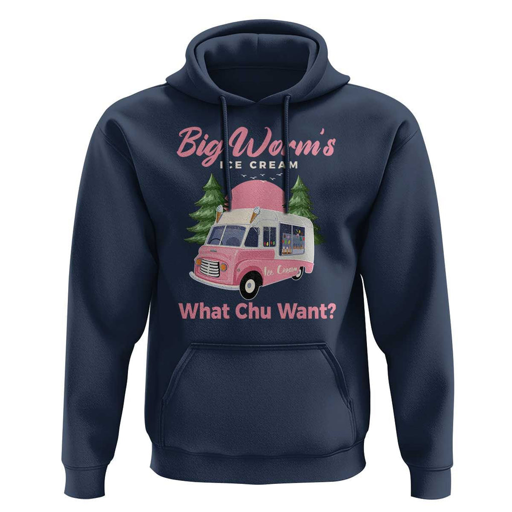 Funny Big Worm's Ice Cream What Chu Want Hoodie Summer Van TS11 Navy Print Your Wear