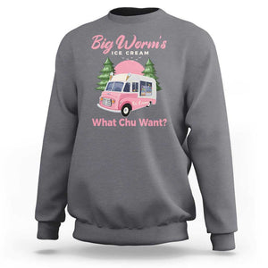 Funny Big Worm's Ice Cream What Chu Want Sweatshirt Summer Van TS11 Charcoal Print Your Wear