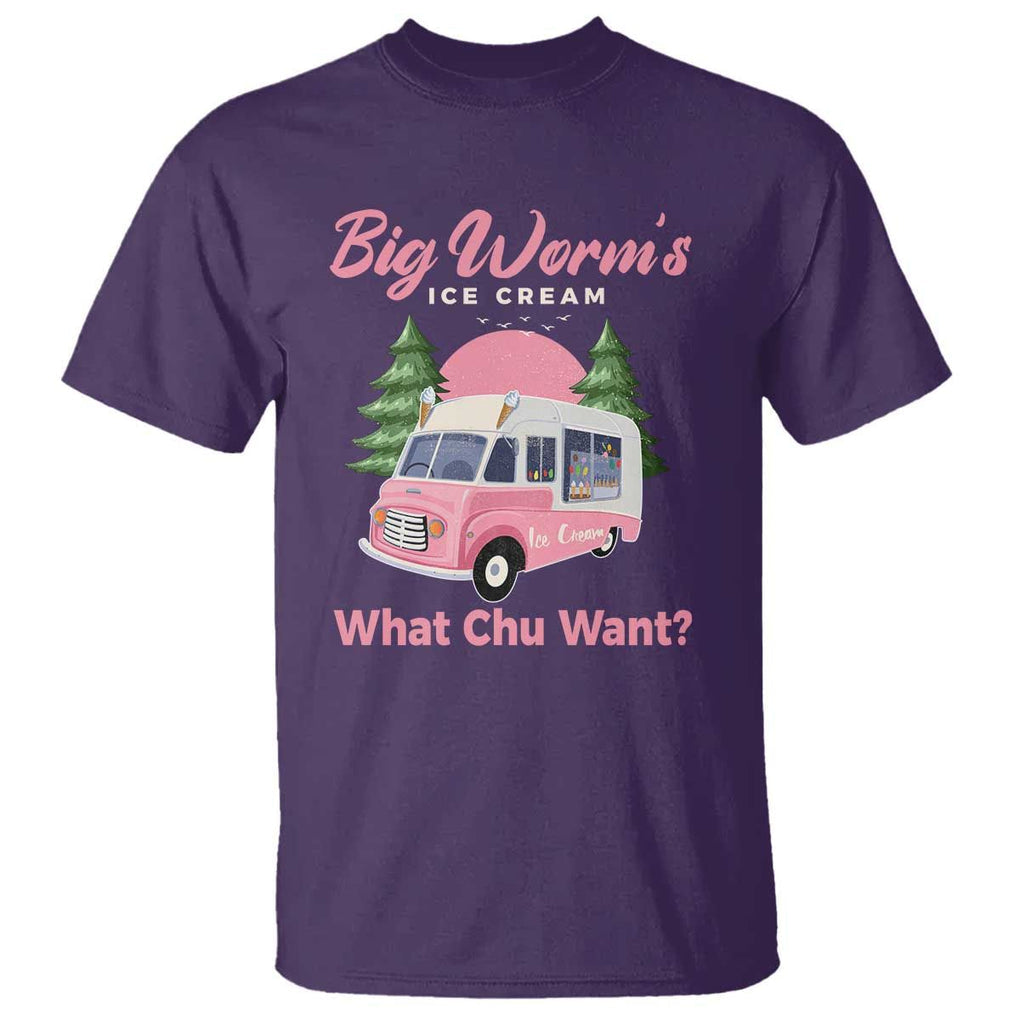Funny Big Worm's Ice Cream What Chu Want T Shirt Summer Van TS11 Purple Print Your Wear