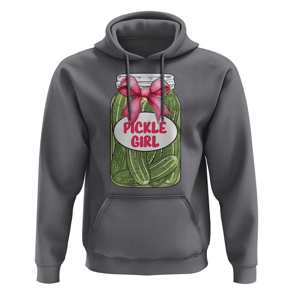 Funny Pickle Girl Hoodie Canned Dill Cucumber Pink Bow Coquette TS11 Charcoal Print Your Wear