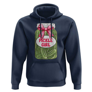 Funny Pickle Girl Hoodie Canned Dill Cucumber Pink Bow Coquette TS11 Navy Print Your Wear