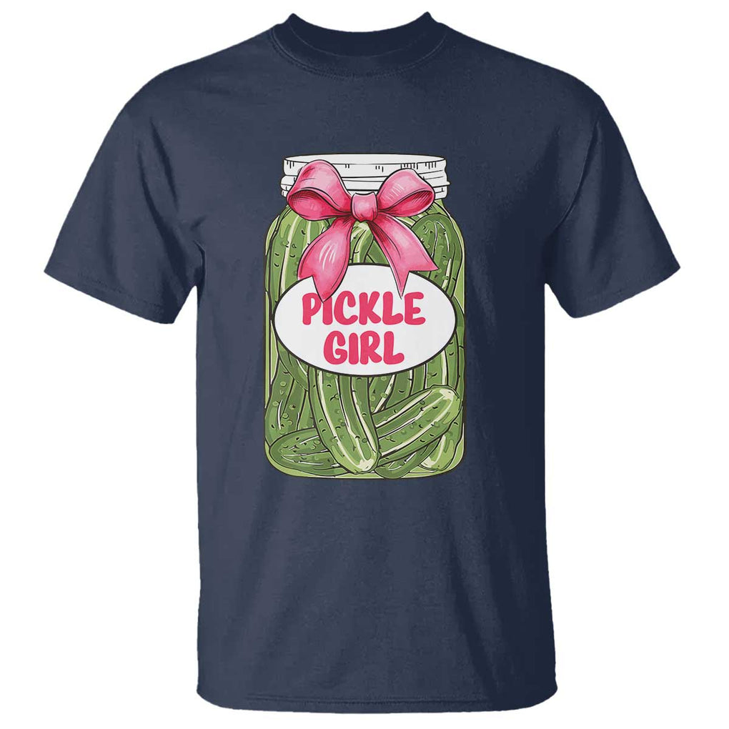 Funny Pickle Girl T Shirt Canned Dill Cucumber Pink Bow Coquette TS11 Navy Print Your Wear