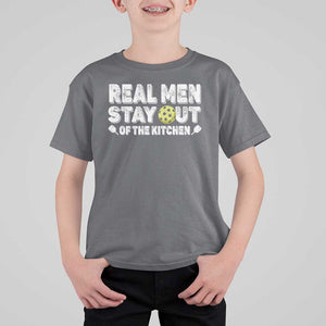 Funny Pickleball T Shirt For Kid Real Men Stay Out Of The Kitchen Pickle Ball Sports TS11 Charcoal Print Your Wear