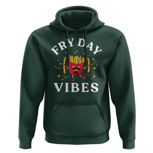 Funny French Fries Hoodie Fry Day Vibes Fast Food TS11 Dark Forest Green Print Your Wear