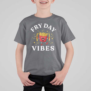 Funny French Fries T Shirt For Kid Fry Day Vibes Fast Food TS11 Charcoal Print Your Wear