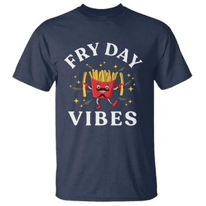 Funny French Fries T Shirt Fry Day Vibes Fast Food TS11 Navy Print Your Wear