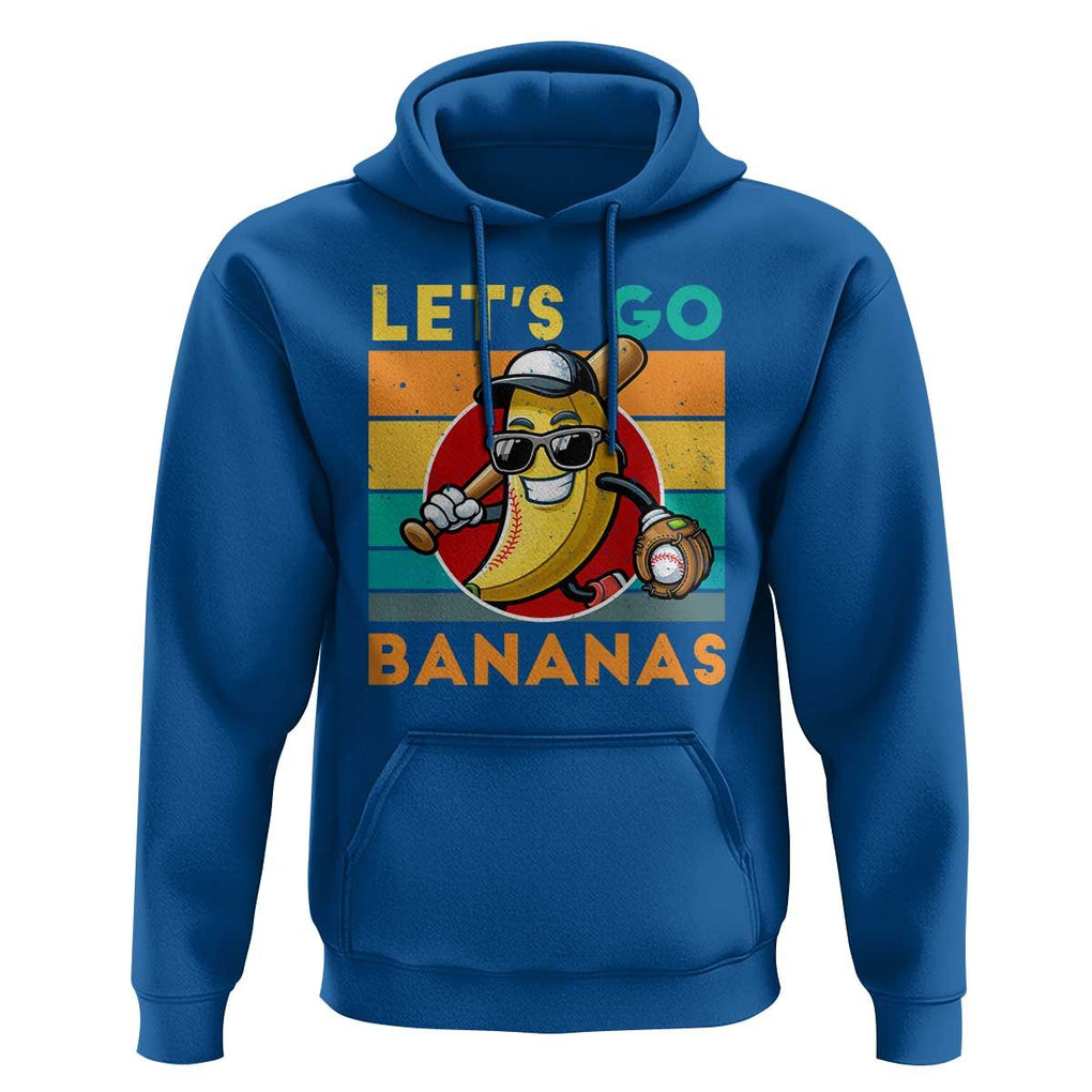 Funny Baseball Hoodie Let's Go Bananas Bat Ball Sport TS11 Royal Blue Print Your Wear
