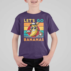 Funny Baseball T Shirt For Kid Let's Go Bananas Bat Ball Sport TS11 Purple Print Your Wear