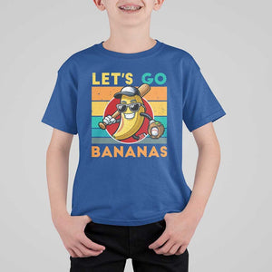 Funny Baseball T Shirt For Kid Let's Go Bananas Bat Ball Sport TS11 Royal Blue Print Your Wear