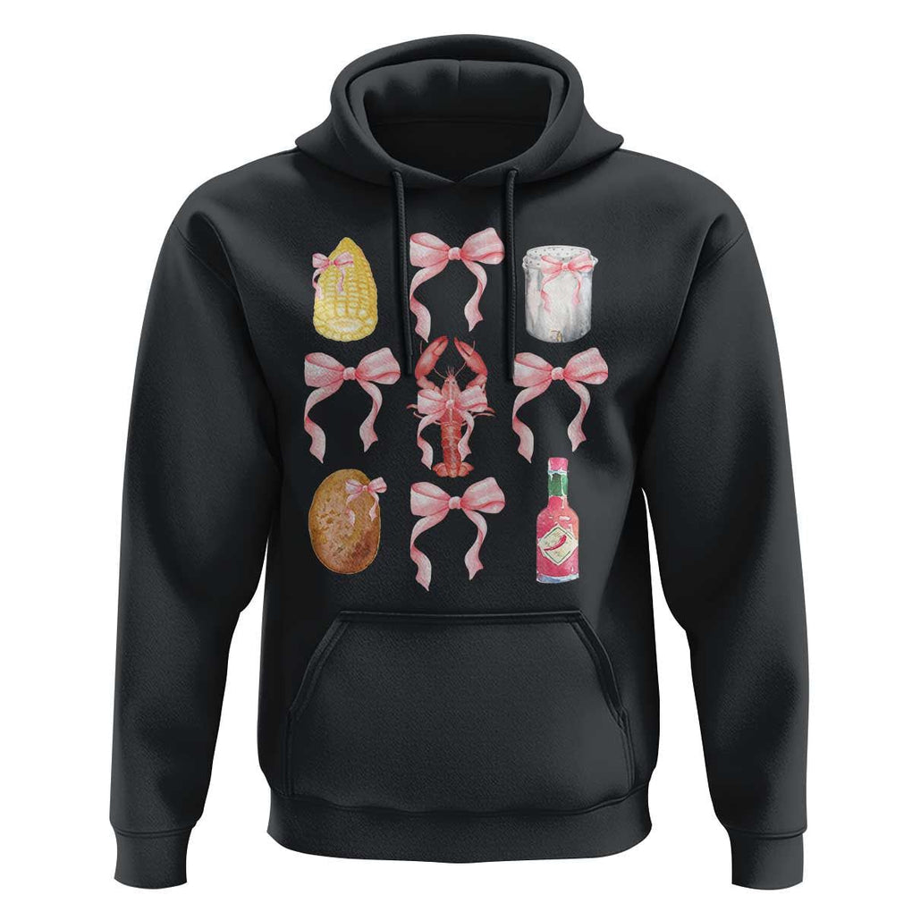 Funny Crawfish Bow Pink Hoodie Cute Coquette Y2k Clean Girl Aesthetic TS11 Black Print Your Wear
