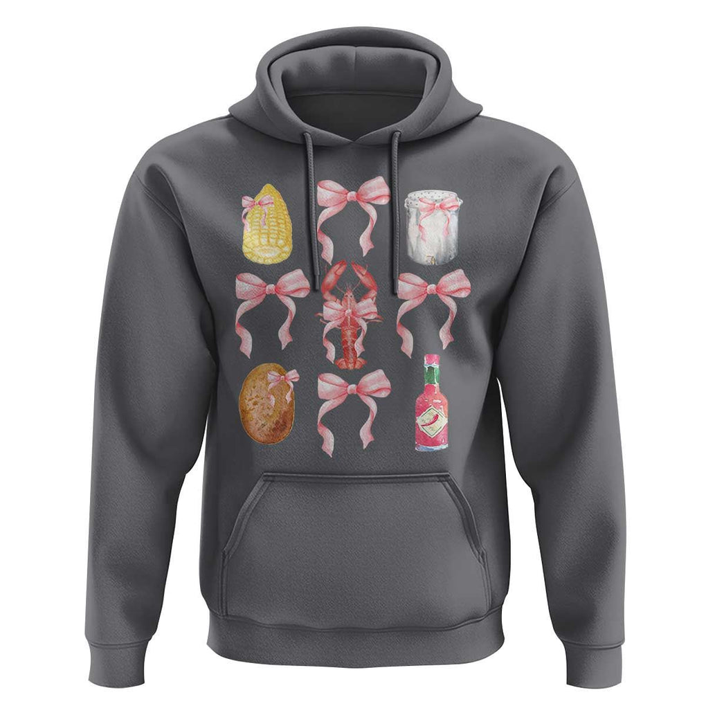 Funny Crawfish Bow Pink Hoodie Cute Coquette Y2k Clean Girl Aesthetic TS11 Charcoal Print Your Wear