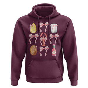 Funny Crawfish Bow Pink Hoodie Cute Coquette Y2k Clean Girl Aesthetic TS11 Maroon Print Your Wear