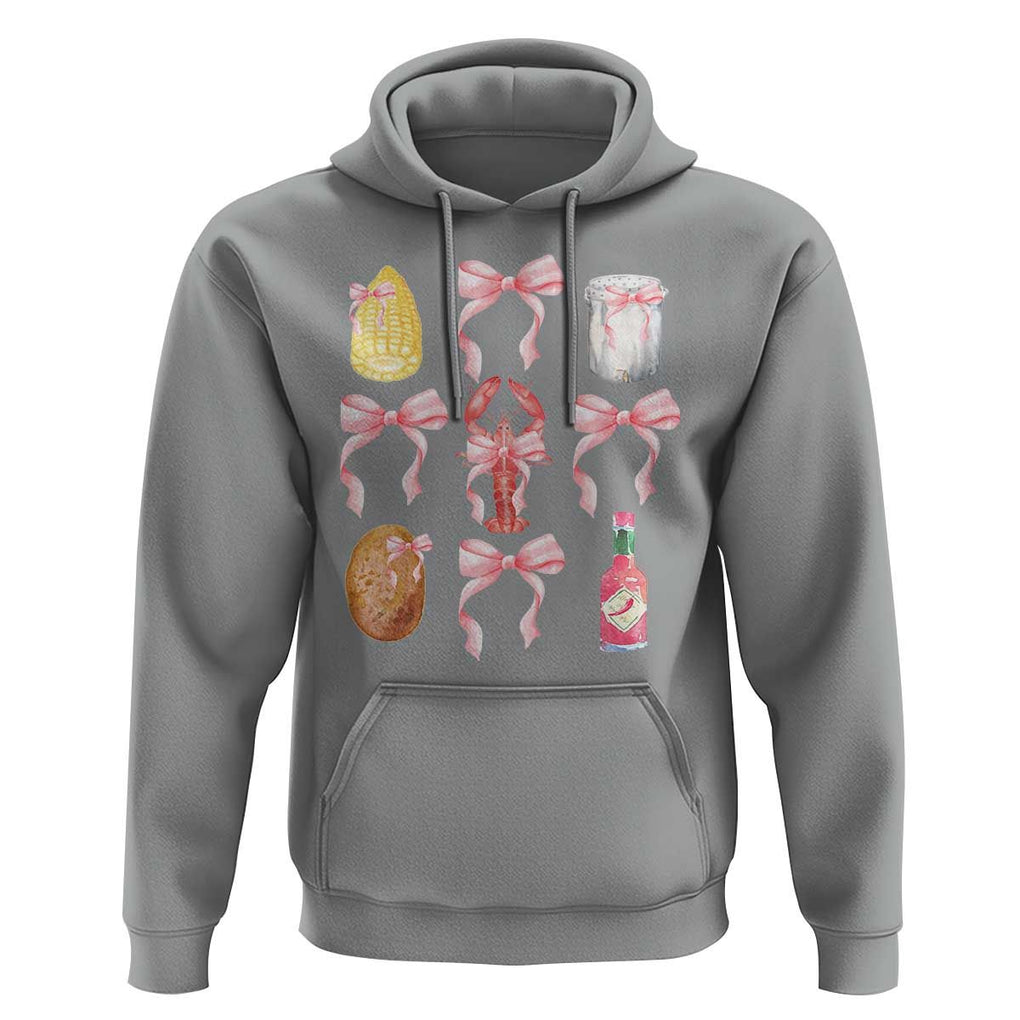 Funny Crawfish Bow Pink Hoodie Cute Coquette Y2k Clean Girl Aesthetic TS11 Sport Gray Print Your Wear