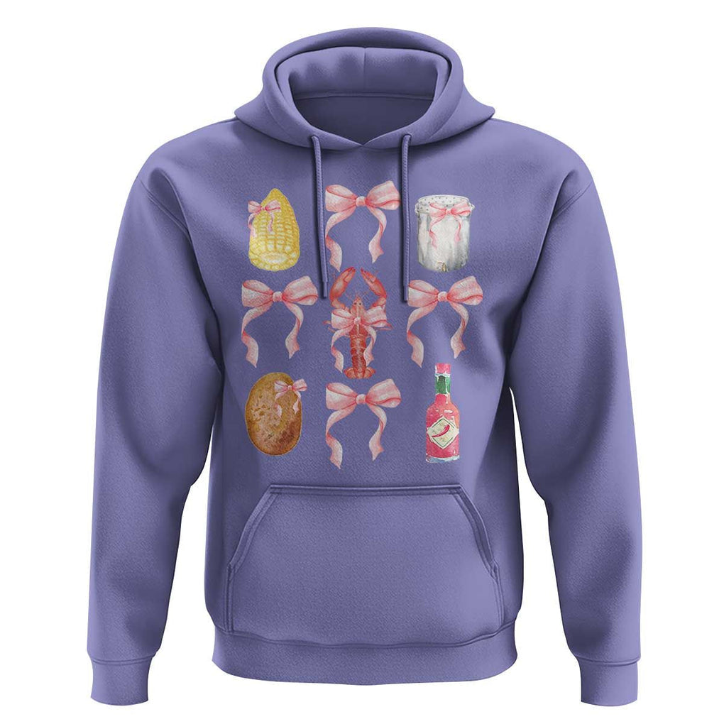 Funny Crawfish Bow Pink Hoodie Cute Coquette Y2k Clean Girl Aesthetic TS11 Violet Print Your Wear
