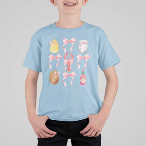 Funny Crawfish Bow Pink T Shirt For Kid Cute Coquette Y2k Clean Girl Aesthetic TS11 Light Blue Print Your Wear
